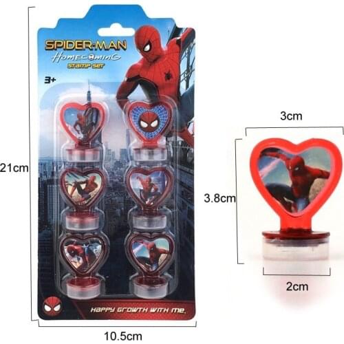 Spiderman Stamp Disney Frozen Princess Marvel Cars Story Kids Cartoon Stationery Seals Set Student Prize Party Decoration Gifts