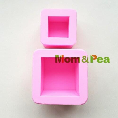Mom&Pea 1106/7 Free Shipping Cuboid Silicone mold Cake Decoration Fondant Cake 3D Mold Soap Mold Food Grade