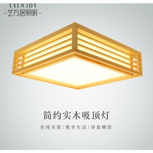Japanese style Delicate Crafts Wooden Frame Ceiling Light led ceiling lights luminarias para sala dimming led ceiling lamp
