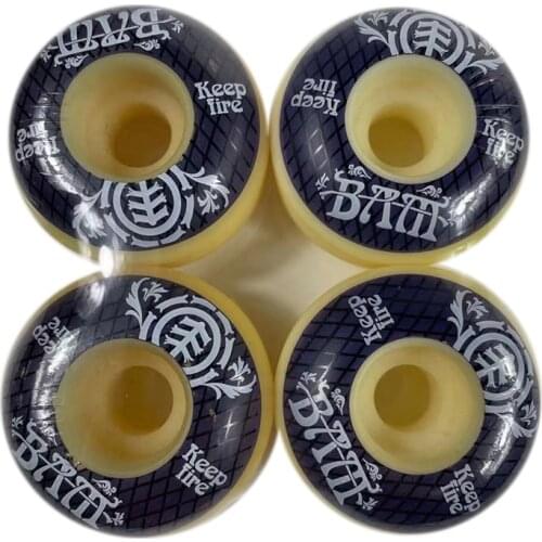 Top!-KEEPFIRE 4Pcs Skateboard Wheels 54mm PU Hardness Skate Board 85A Longboard Wheels for Street Longboard Skate Deck Wheel