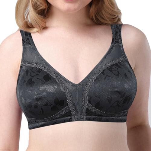 YANDW Great Underwear Sexy Print Women Bra plus size brassiere Big Size Black Bras lingerie BH B C D E F G 34 36 38 40 42 44 46