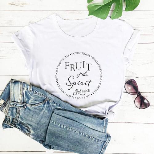 The Fruit of the Spirit 100%Cotton Women Tshirt Christian Shirt Unisex Summer Casual Short Sleeve Top Faith Tee Religious Shirts
