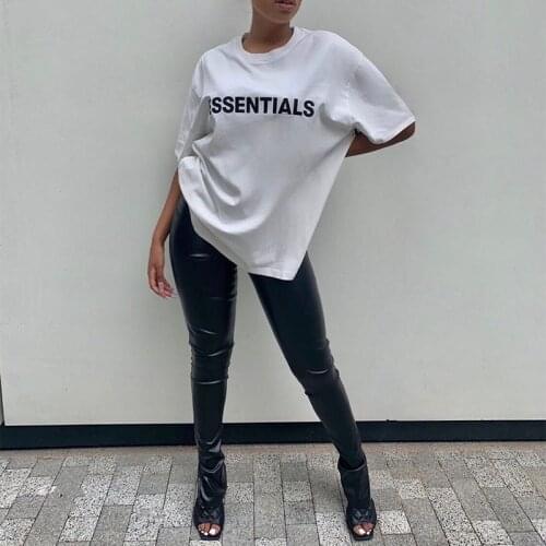 2022 Women Fashion Casual Pants Ladies Fake PU Leather Leggings Female Split Trousers Slim Fit High Waist Leather Pants Outfits