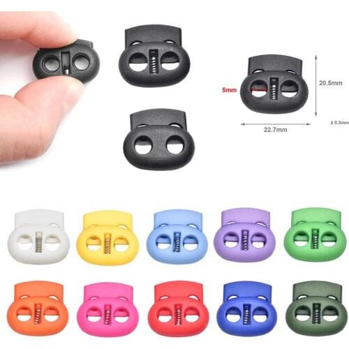 10pcs Mixed Colorful 5 mm Hole Plastic Stopper Cord Lock Bean Toggle Clip Apparel Shoelace Sportswear Cord Lanyard Accessories