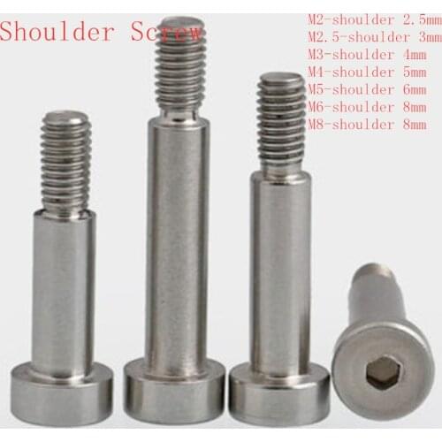 10pcs Shoulder Screws M2 M3 M4 M5 M6 Stainless Steel 304