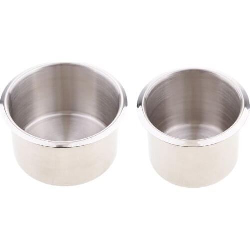 2x Recessed Cup Drink Can Holder for Boat Car Marine RV Trailer 68x55mm & 90x55mm