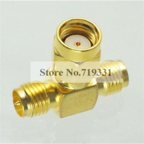 3pcs RP-SMA Male to Dual 2 RP-SMA Female Triple T Wifi Antennas Adapter Connector NEW