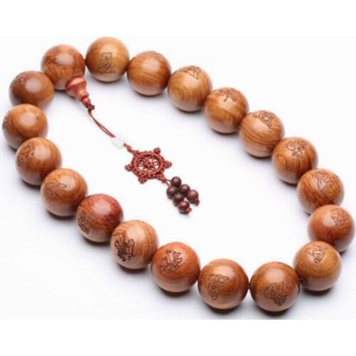 30mm Rosewood 18-arhats Beads Tibetan Buddhism 18+1 Prayer Beads (Car Adornment)