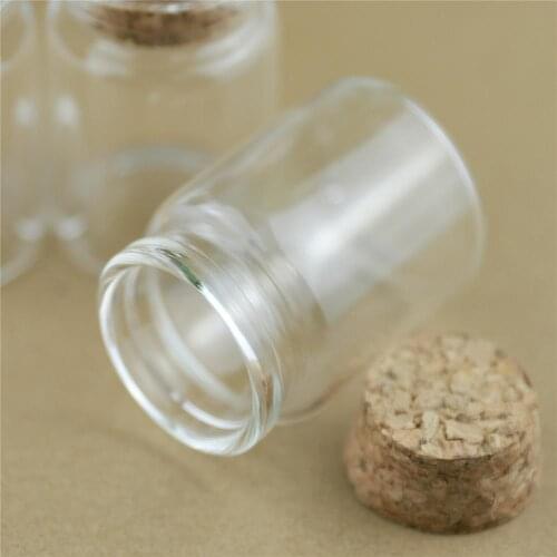 50pcs/lot 37*50mm 30ml Mini Glass Bottles With Cork Crafts Tiny DIY Jars Cork stopper Container DECORATIVE JARS spices