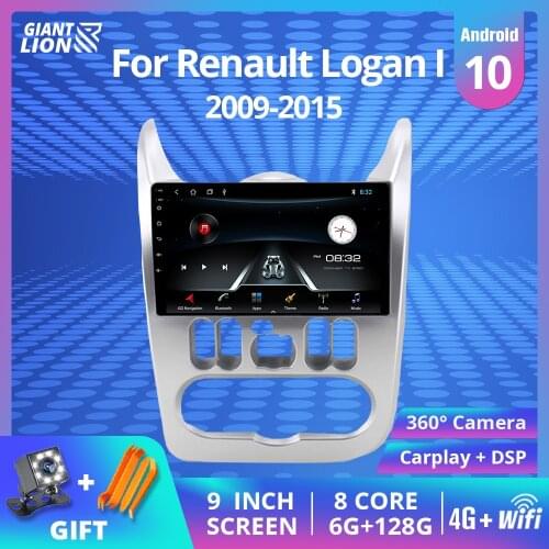 2DIN Android 9.0 Car Radio For 2009-2015 Renault Logan I Sandero Lada Lergus Dacia Car Multimedia Video Player Navigation GPS