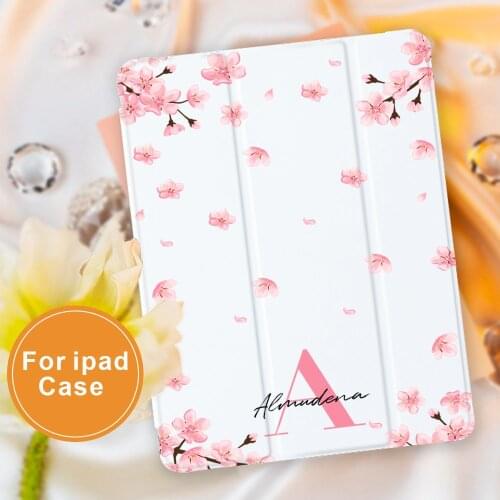 Butterfly Flower DIY Your Name For Air 4 Silicone Case for iPad Pro 2020 10.5 10.2 inch 8th Generation 12.9 inch Automatic Wake