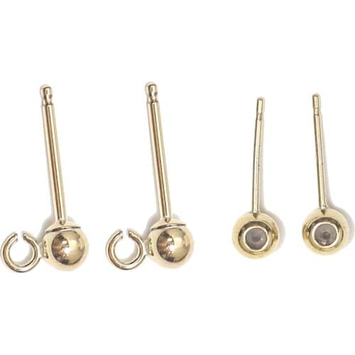 Beadsnice ID39977smt4 Gold Filled Stud Earrings Post with Earnuts Post Earring with Ear Stopper DIY Jewelry Component