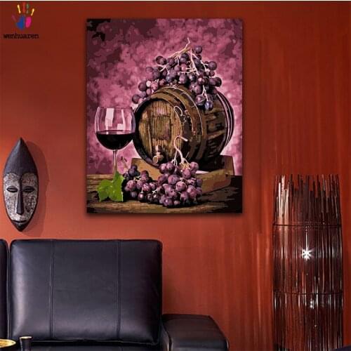 DIY colorings pictures by numbers with colors Grape Wine Wine Estate picture drawing painting by numbers framed Home