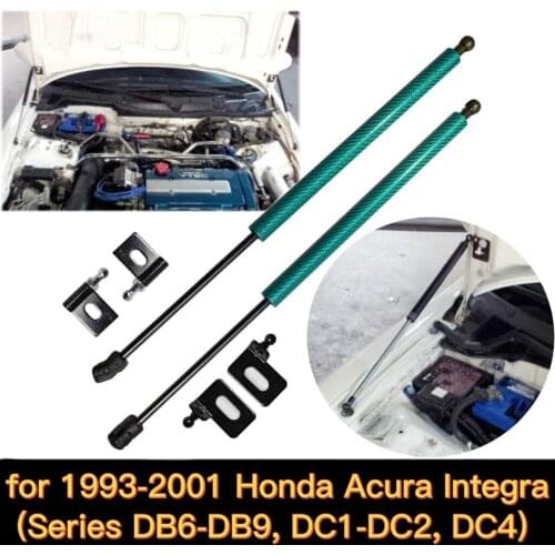For 1994-2001 Acura Integra DC2 Front Hood Bonnet Gas Struts Lift Support Shock Damper Carbon Fiber