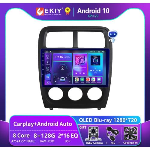EKIY 6G 128G Android 10 Autoradio Mutimedia Blu-ray 1280*720 IPS Screen For Dodge Caliber 2009-2011 Car Radio Navigation GPS BT