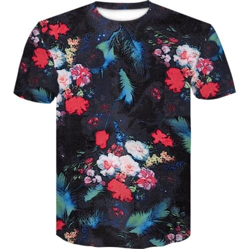New Summer Rose Flower T Shirt Men/Women harajuku style Tshirt Fashion 3d Print T-shirt Cool Mens Clothing Casual short-sleeved