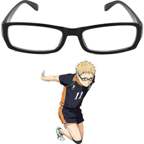Haikyuu!! Cosplay Costume Props Tsukishima Kei Cos Glasses Karasuno No.11 Tsukishima Glasses Anime Haiukyu Eyewear Cos Accessory