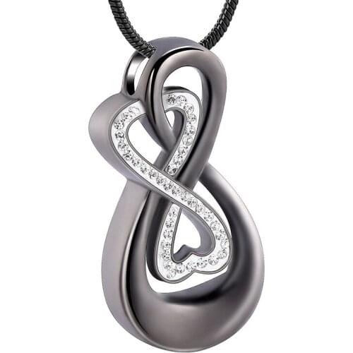 IJD10010 Infinity Keepsakes Cremation Urn Necklace Jewelry Love Me Forever for Woman/Man Human Pet Gun Pendant Ashes Jewelry