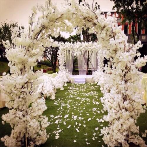 Artificial Cherry Blossom Fake Flower Garland White Pink Red Purple Available 1 m length/pcs for Wedding DIY Decoration