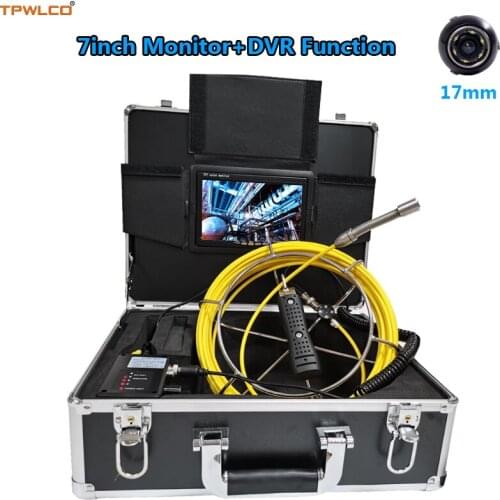 7inch Pipe Surveillance Camera Inspection System 20-50m Cable Diameter 17mm Waterproof Video Camera 8GB SD Card With DVR
