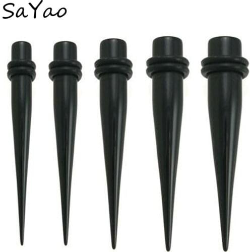 2 Pieces Free Shipping Big Size Black Ear Expander Ear Taper Stretchers Ear Plugs UV Body Piercing Jewelry