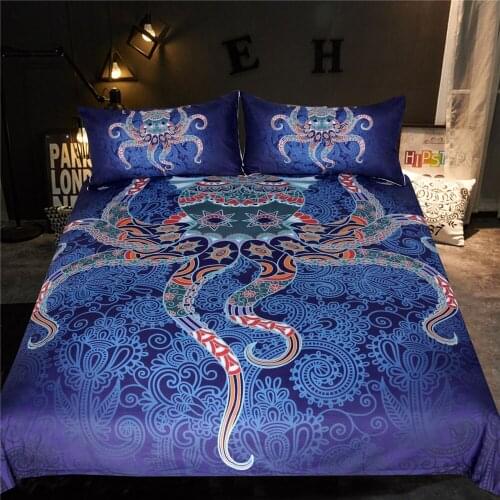 3D Digital Octopus Home Textile Sea Horse Dolphin Bedding Sets King Queen Whale turtle Duvet Cover Quilt Cover Pillowcase