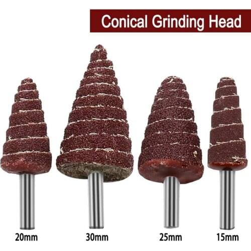 Cone sandpaper grinding head Chiba grinding head 6mm round handle Polishing impeller shutter wheel Emery cloth grinding head