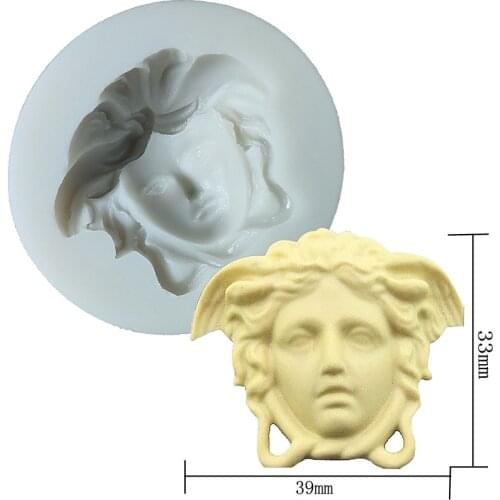 Goddess head small fondant silicone mold DIY candy chocolate cake decoration mold handmade clay soap resin baking tools