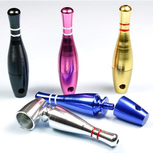 Bowling Smok Metal Pipe Portable Creative Smoking Pipe Herb Tobacco Pipes Gifts Narguile Grinder Smoke Cigarette Holder