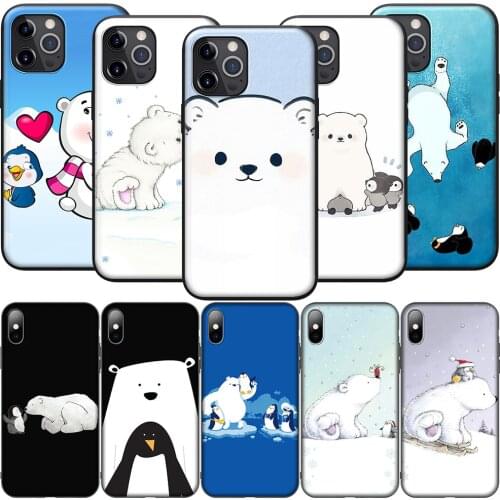 GX125 Lovely Polar Bear Penguin Silicone Soft Case for iPhone 12 Mini 11 Pro XS Max XR X 8 7 6 6S Plus 5 5S SE 2020