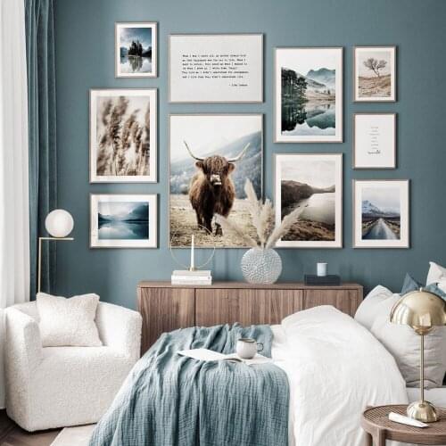 Nordic Landscape Posters Print Animals Canvas Painting Plants Art Quote Pictures For Modern Living Room On The Wall Home Decor