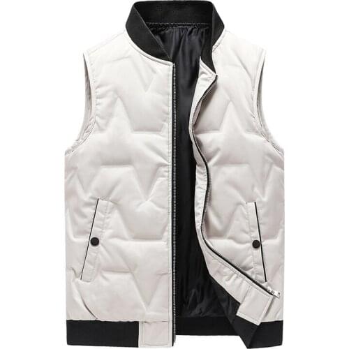 New Youth Trend Leisure Stand Collar Sports Down Vest Korean Version Winter MenS Warm Fashion Shoulder Sleeveless Jacket