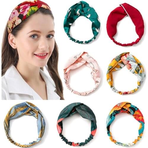 New Hair Ornament Headwear Fashion Girls Hairbands Women Printing Headband Hairbands Cross Knot Headbands Hair Accessories