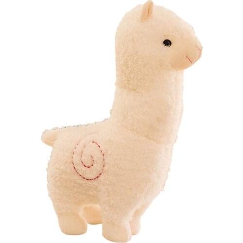 Plush Doll Cute Shape Realistic Modeling Built-in PP Cotton Alpaca Stuffed Doll for Indoor Decoration
