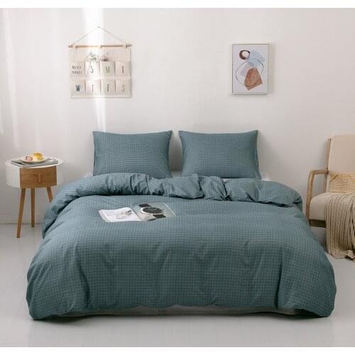 Simple Stripe Quilt Cover Bed Cover Pillowcase For Adults Solid Color pościel 228x228 Duvet Cover King Size And Pillowcase