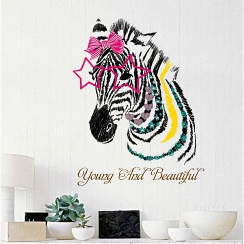 Removable beautiful horse cartoon wall decals for kids room sofa background living room home decoration art design sticker Mural