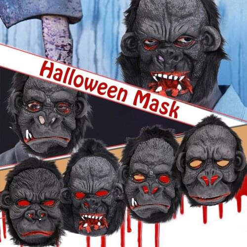 Scary Gorilla Mask Big Eared Orangutan Mask Horror Scary Animal Masks Cosplay Supplies Funny Halloween Party Masks Cosplay Props