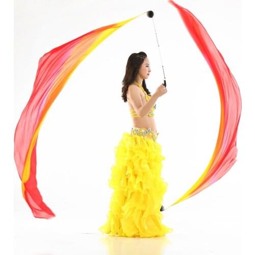 Belly Dance Silk Veil Poi Throw Ball Durable Chain Dancing Accessory Orange