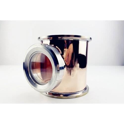 6.5" (159mm) OD183 Copper Sight Glass Union Tri-Clamp Tee 6"*6"*3"Distillation Lens Column For HomeBrewing ,Length 160mm