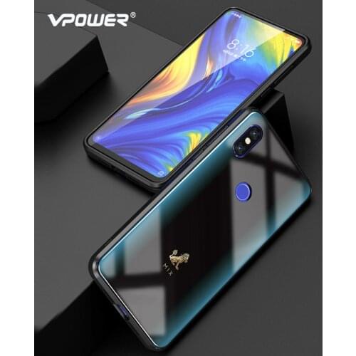 For Xiaomi Mi Mix 3 case cartoon pattern tempered glass VPOWER Explosion-proof cover For Xiaomi mix 3 SE shockproof Glass case