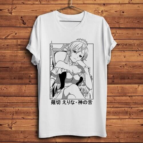 Nakiri erina Funny Anime t shirt Men Homme New White Short Casual Tshirt Unisex Food Wars Shokugeki no Soma Manga Streetwear Tee