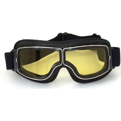 New Motorcycle Vintage Glasses Jet Pilot helmet Leather goggles Motorbike Scooter Cruiser Goggles bicycle Moto casco Eyewear