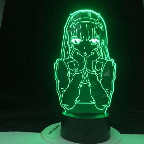 Zero Two Japanese Caroon Figure Nightlight Kids Child Girls Anime 3d Lamp Bedroom Decor Light Manga Gift Night Light Lamp