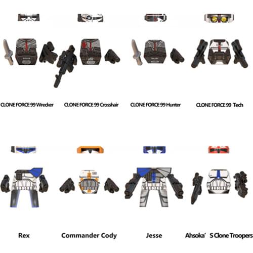 Star Space Wars Figures The Bad Batch Clone Troopers Hunter Crosshair Tech Wrecker Echo Building Blocks Bricks Toys Kid