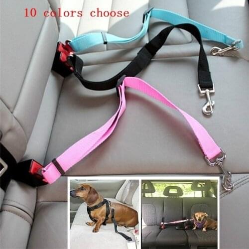 10 color to choose 1pcs Car Pet Dog Cat Adjustable Vehicle Safety Seatbelt Seat Belt Harness Lead Puppy Car Seatbelt Products