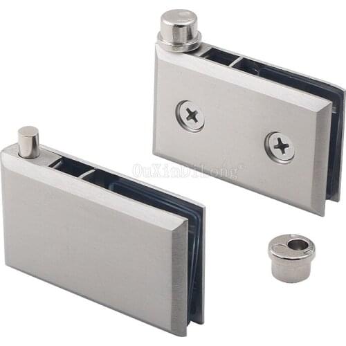 4Pairs Install Up&Down Glass Cabinet Door Hinges Wine/Display Glass Cabinet Hinge Glass Clamps Clip Brushed Finished GF91