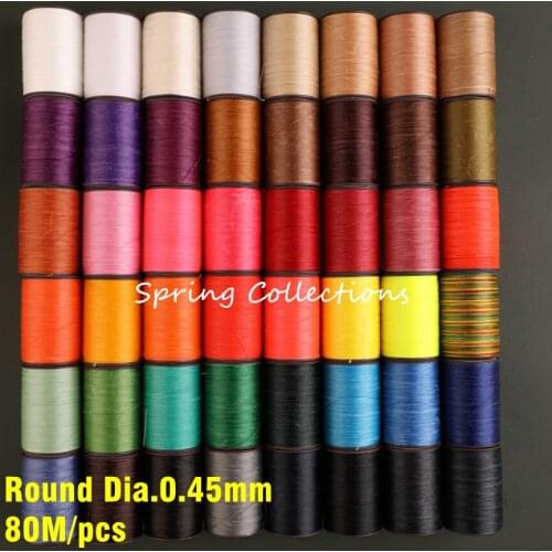 57pcs 3strands 0.45mm Round waxed Leather hand-stitched sewing thread Polyester thread DIY handmade leather bag sewing Access
