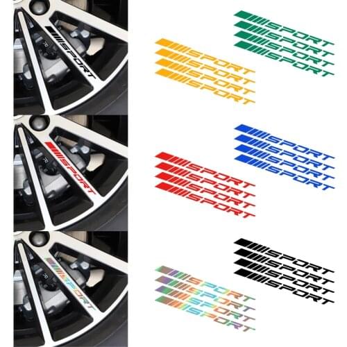 4pcs Car Rims Wheel Stickers Vinyl Auto DIY Decals For Volkswagen VW Scirocco CC GOLF 7 Golf 6 MK6 Polo Tiguan GTI Car styling
