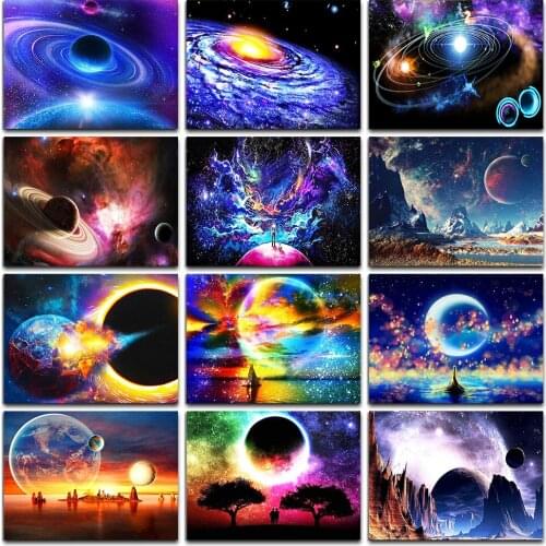 ZOOYA 5D DIY Full Diamond Landscape Planet Diamond Embroidery Mosaic Diamond Painting Home Craft Handmade Home Decoration SP719