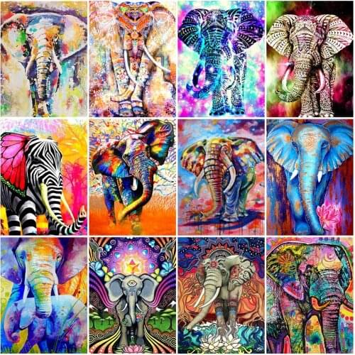 EverShine 5D DIY Diamond Painting Elephant Cross Stitch Full Drill Square Diamond Embroidery Animals Mosaic Sale Handmade Hobby